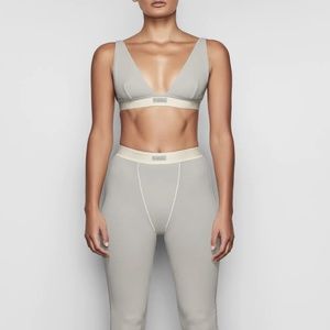 SKIMS NWT Cotton Rib Legging Mineral S
